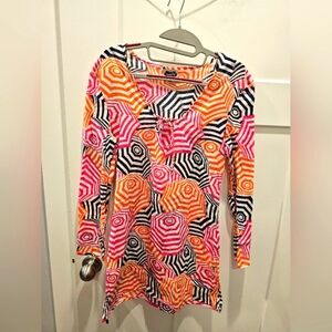 Mud Pie Totable Tunic Beach To Bar Cover-Up Dress Umbrella Print Size Small New